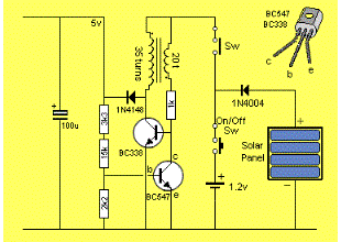 5v regulated solar cell power supply circuit diagram