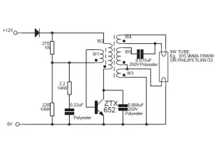 8W Fluorescent Lamp Inverter circuit