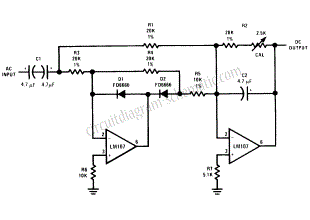 Full Wave Rectifier Circuit with Averaging Filter