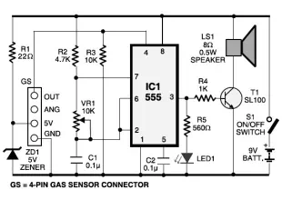 LPG Gas Leakage Sensor Alarm