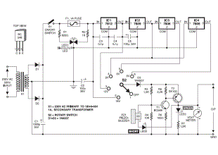 Stabilized DC Power Supply with Short-Circuit Indication