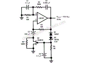 wien bridge sine wave oscillator circuit using lm107