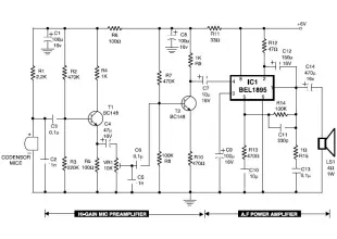 Mic condenser amplifier circuit