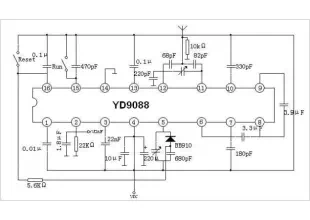 YD9088 FM RECEIVER CIRCUIT FOR BATTERY SUPPLY