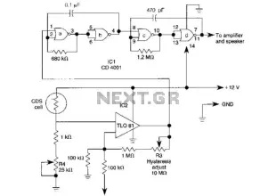 Precision Light Alarm With Hysteresis Circuit
