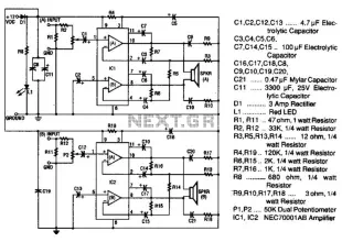 20W Stereo Amplifier Circuit