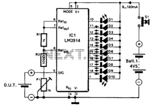 Bargraph Led Battery Tester Circuit