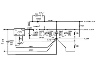 Dc-Dc Converter Circuit With 3.3V And 5V Outputs Circuit