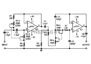 Variable Bandpass Audio Filter Circuit