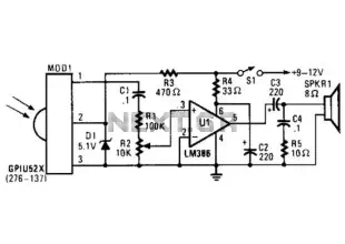 Ir Pulse To Audio Converter Circuit