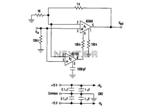 Low Noise And Drift Composite Amp Circuit