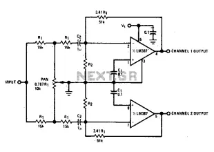 Two channel panning circuit