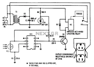 Photocell memory switch for AC power control