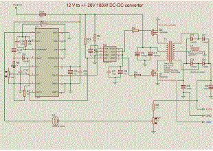  12V to +/- 20V DC Converter Circuit