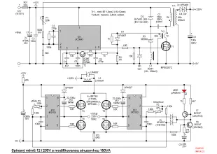 Switching (transformerless) DC/AC 12V/230V 150W modified sine wave inverter