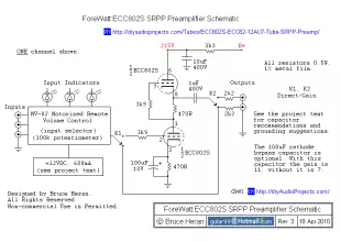 DIY ECC802S (12AU7 / ECC82) Vacuum Tube SRPP Preamplifier