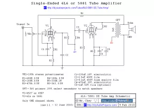 DIY Single-Ended (SE) 6L6 / 5881 Tube Amplifier