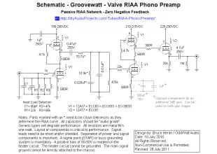 Groovewatt a DIY Vacuum Tube (Valve) RIAA Phono Preamplifier Project