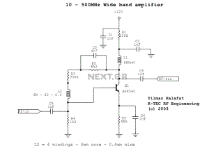 Wide band 10MHz  500MHz RF amplifier