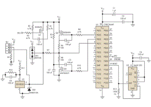 Simple Circuit Interfaces 1-Wire Temperature Sensor To A Microcontroller