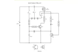 Monostable to bistable relay with momentary switch