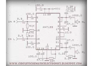 Amplifier Circuit with IC AN7133 Schematic Diagram