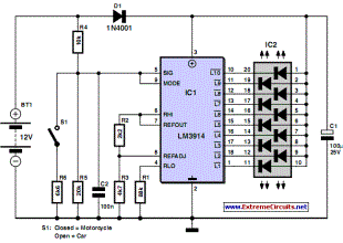 Motorcycle and Car Battery Tester Circuit