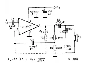 10 Watt TDA2002 Amplifier Circuit