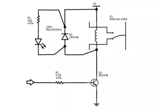 microcontroller 12V relay circuit converted to 5V relay under uC control