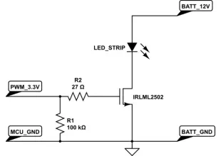 mosfet Driving LED strip from microcontroller