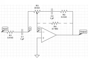 amplifier How does this circuit attenuate high frequencies