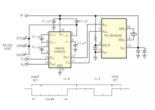  autodetects baud rate circuit MAX202 and PIC16C54