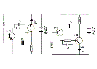 low power simple energy efficient circuit to make single IR LED blink