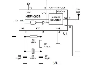 oscillator HEF4060B counter doesnt count