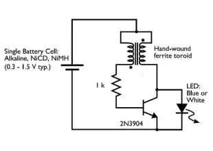 transformer Low voltage oscillator for joule thief