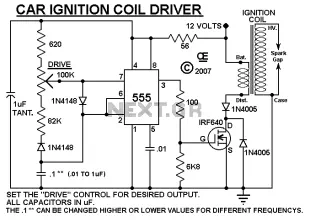 HV Ignition Coil Driver using 555