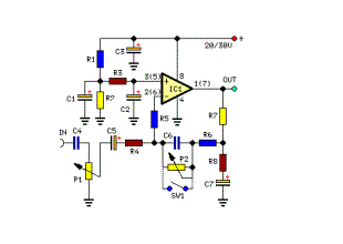 Stereo preamplifier with bass circuit