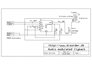 high voltage 555 audio modulated flyback