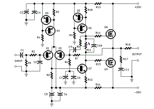 Mosfet amplifier schematic 25 Watt 