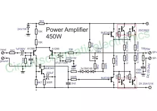 450w audio power amplifier circuit