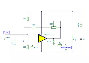 Simple Electromagnetic Field Detector Schematic