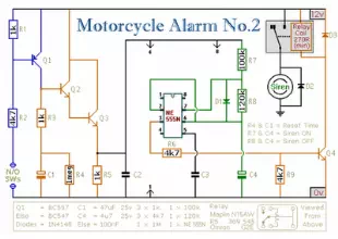 ic 555 motorcycle alarm circuit
