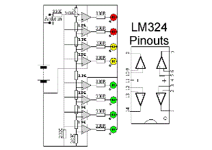 LED Audio Level Meter Circuit Schematic Diagram