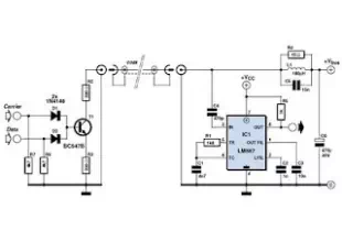 LNB Cable Data Transceiver Circuit Schematic Diagram
