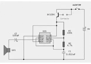 water activated alarm using ic 555