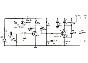 Schematic Diagram 250mW FM transmitter electronic circuit