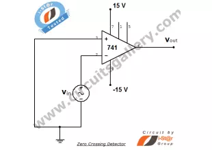 Zero Crossing Detector (ZCD): Comparator circuit using 741 op amp