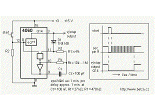 Delay circuit for a long time periods ( 4060 )