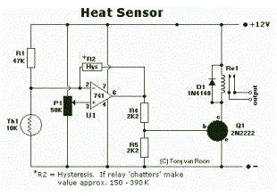 Heat sensor relay switch