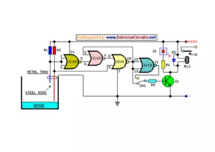 Water Pump Relay Controller Circuit Schematic